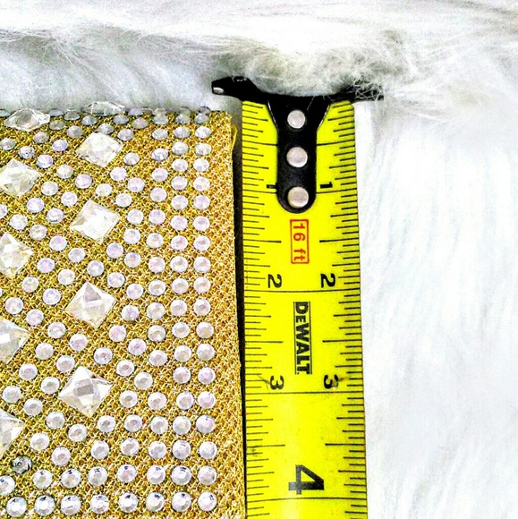 (NEW)! Gold Clutch Bag w/Silver Jewels! - Picture 5 of 8